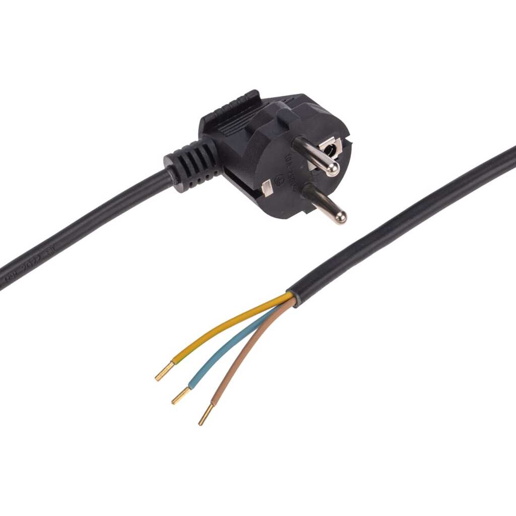 Электрический шнур с вилкой REXANT пвс 3x0,75 мм2 1,5м (черный) 11-1313