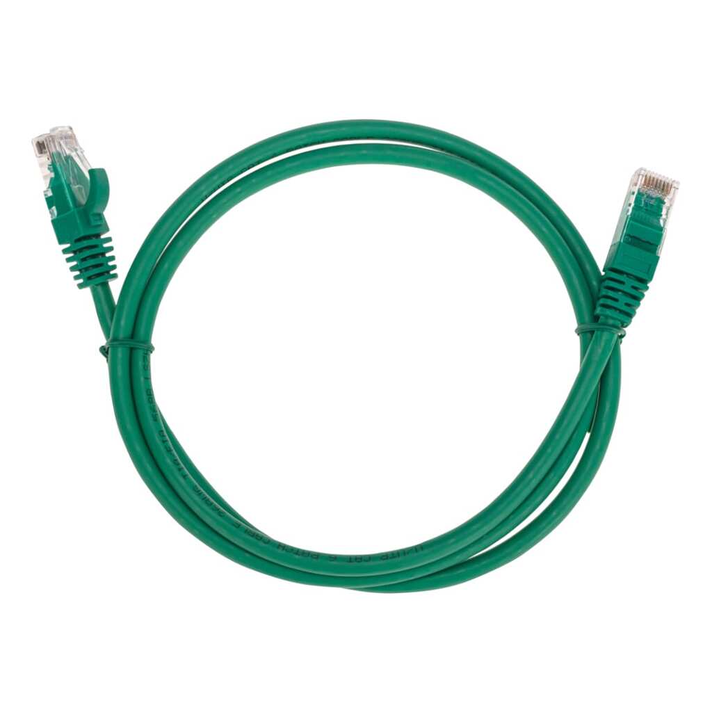 Патч-корд REXANT u/utp cat 6, rj45-rj45, 26awg, lszh, зеленый, 1м 02-0296-1