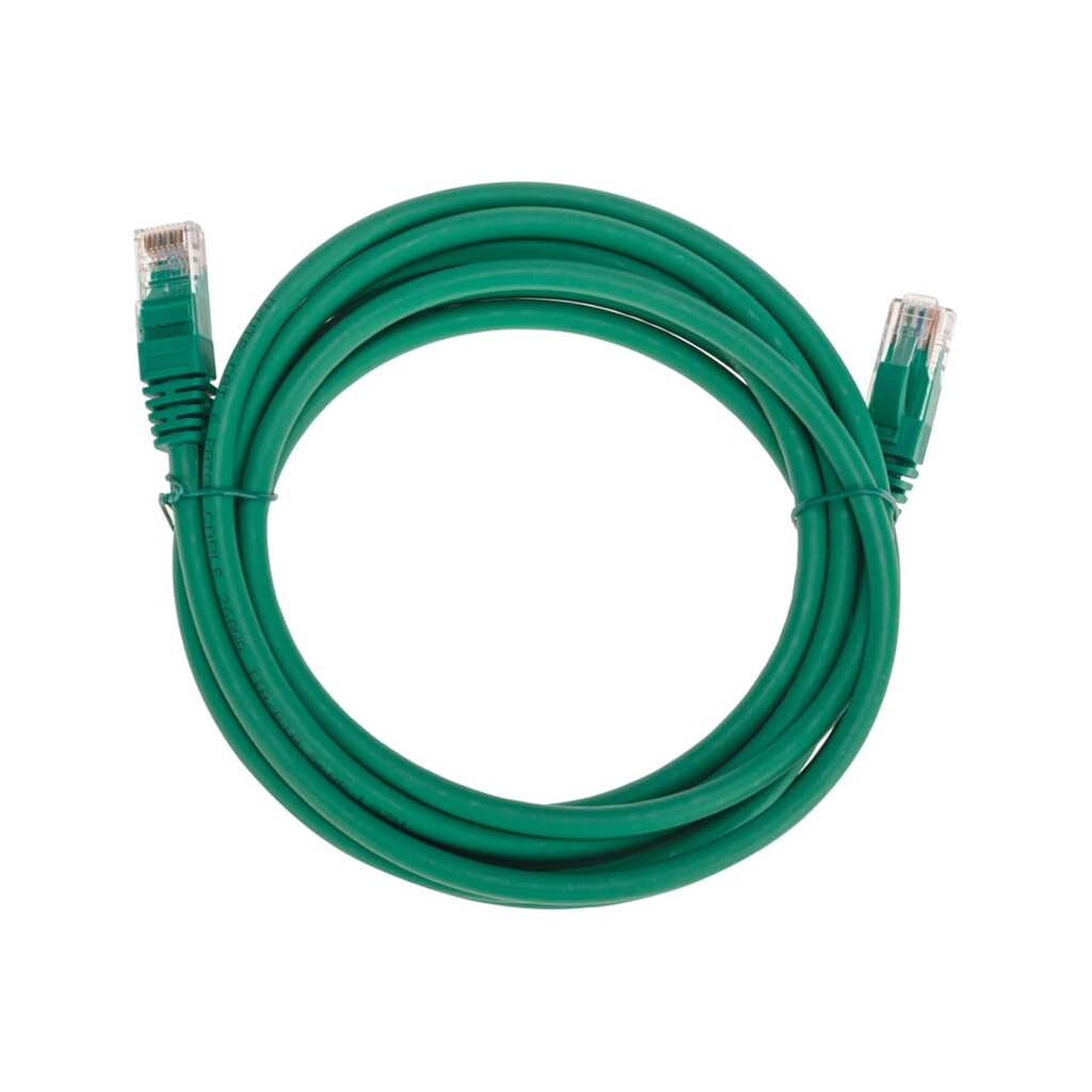 Патч-корд REXANT u/utp cat 6, rj45-rj45, 26awg, lszh, зеленый, 3м 02-0296-3