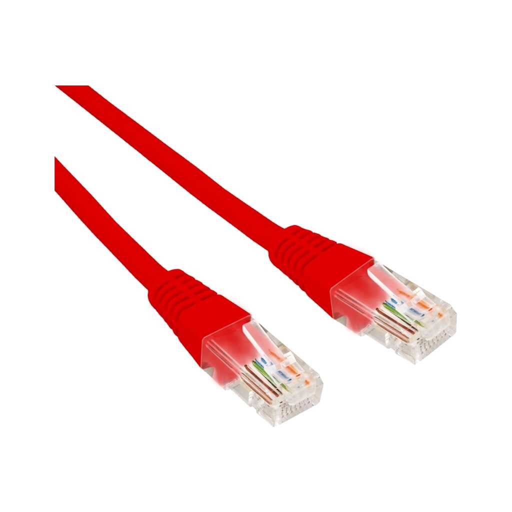 Патч-корд REXANT u/utp cat 6, rj45-rj45, 26awg, lszh, красный, 0.3м 02-0293-03