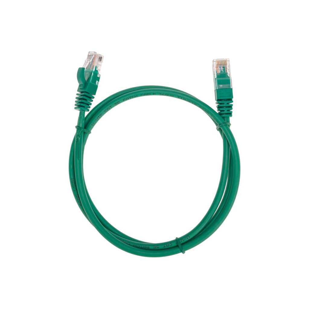 Патч-корд REXANT u/utp, cat 5e, rj45-rj45, 26awg, lszh, зеленый, 1м 02-0106-1