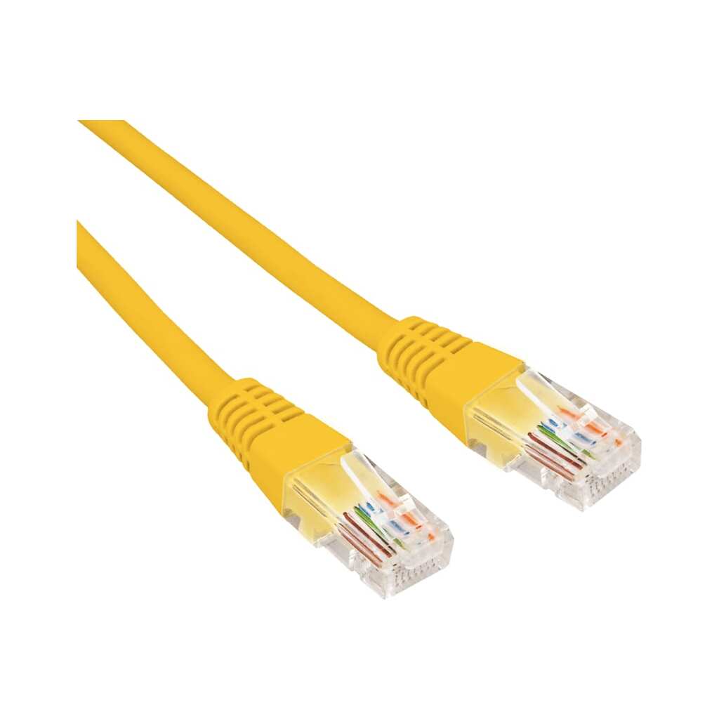 Патч-корд REXANT u/utp cat 6, rj45-rj45, 26awg, lszh, желтый, 0.3м 02-0295-03