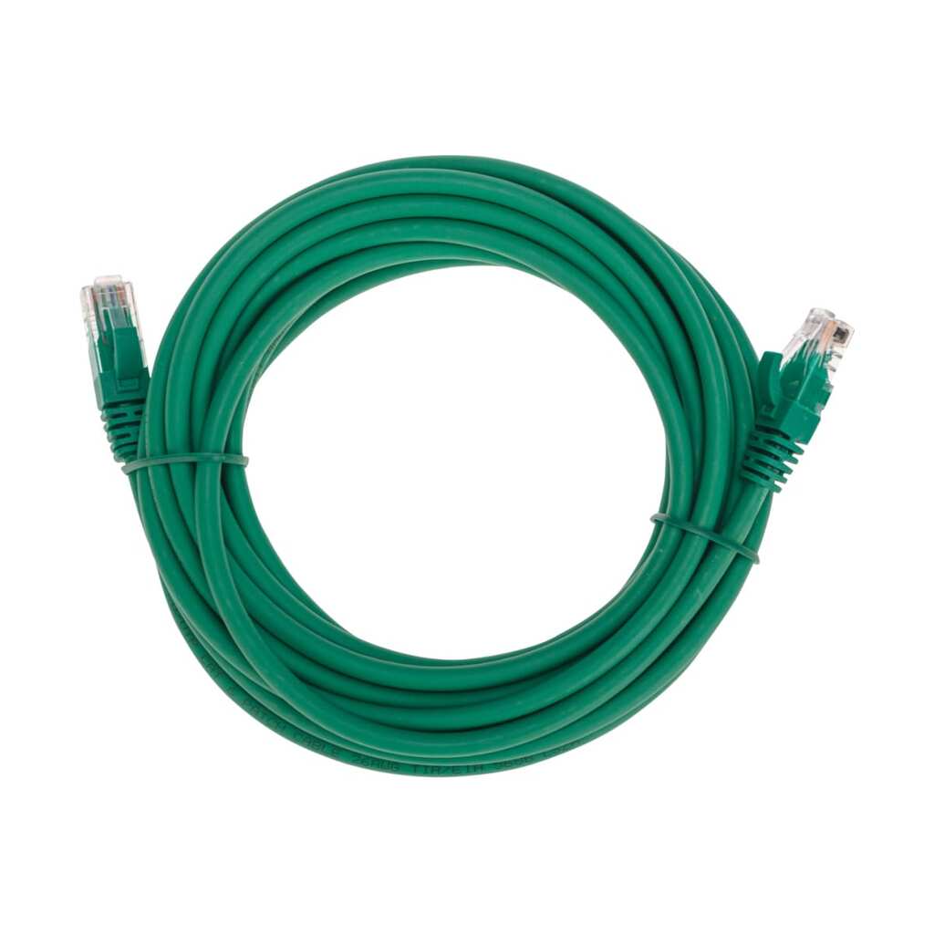 Патч-корд REXANT u/utp cat 6, rj45-rj45, 26awg, lszh, зеленый, 5м 02-0296-5