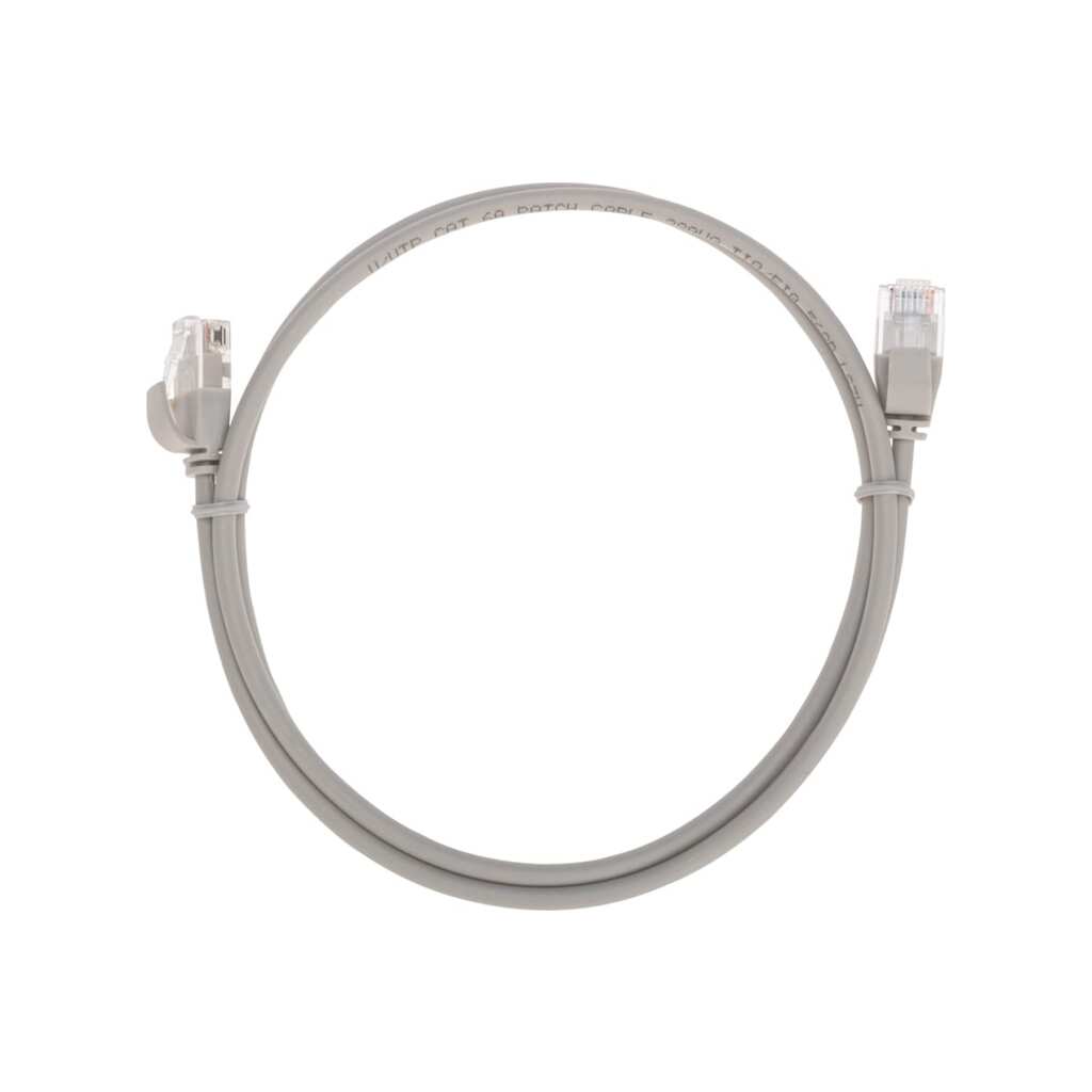 Патч-корд REXANT u/utp cat 6a (10g), rj45-rj45, 28awg, lszh, серый, 1м 02-0380-1