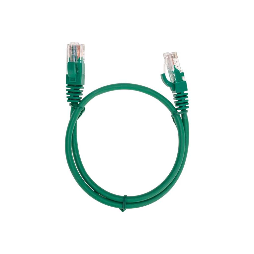 Патч-корд REXANT u/utp, cat 5e, rj45-rj45, 26awg, lszh, зеленый, 0,5м 02-0106-05