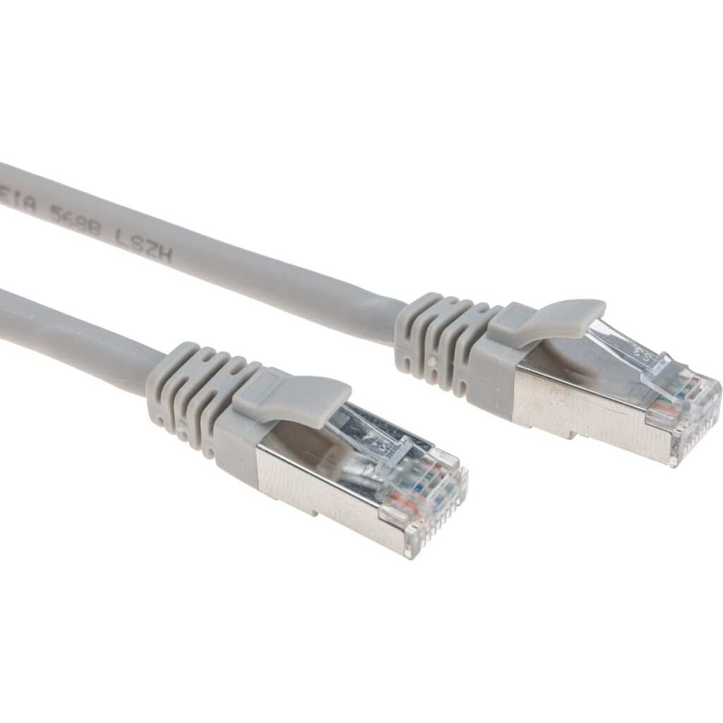 Патч-корд REXANT f/utp cat 6, rj45-rj45, 26awg, lszh, серый, 5м 02-0210-5