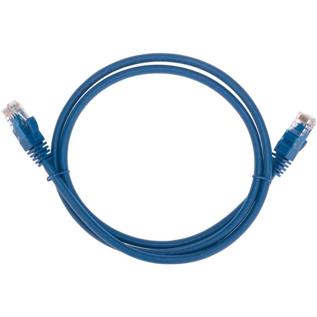 Патч-корд REXANT u/utp cat 6, rj45-rj45, 26awg, lszh, синий, 1м 02-0294-1