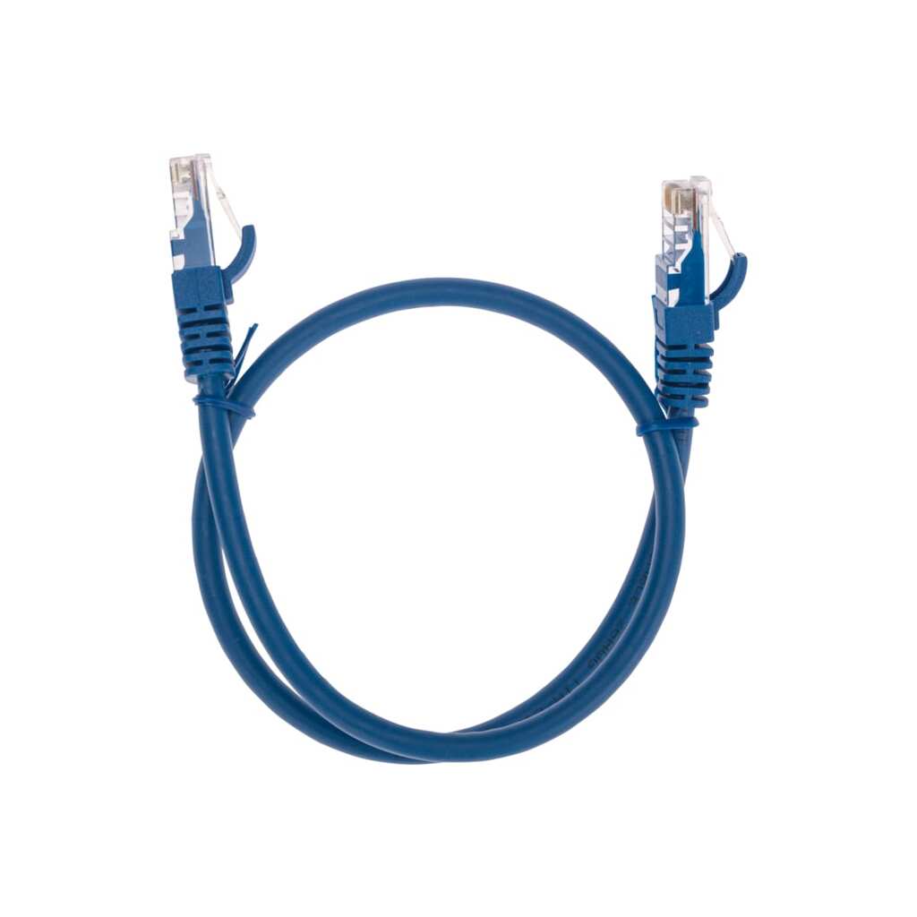 Патч-корд REXANT u/utp cat 6, rj45-rj45, 26awg, lszh, синий, 0.5м 02-0294-05