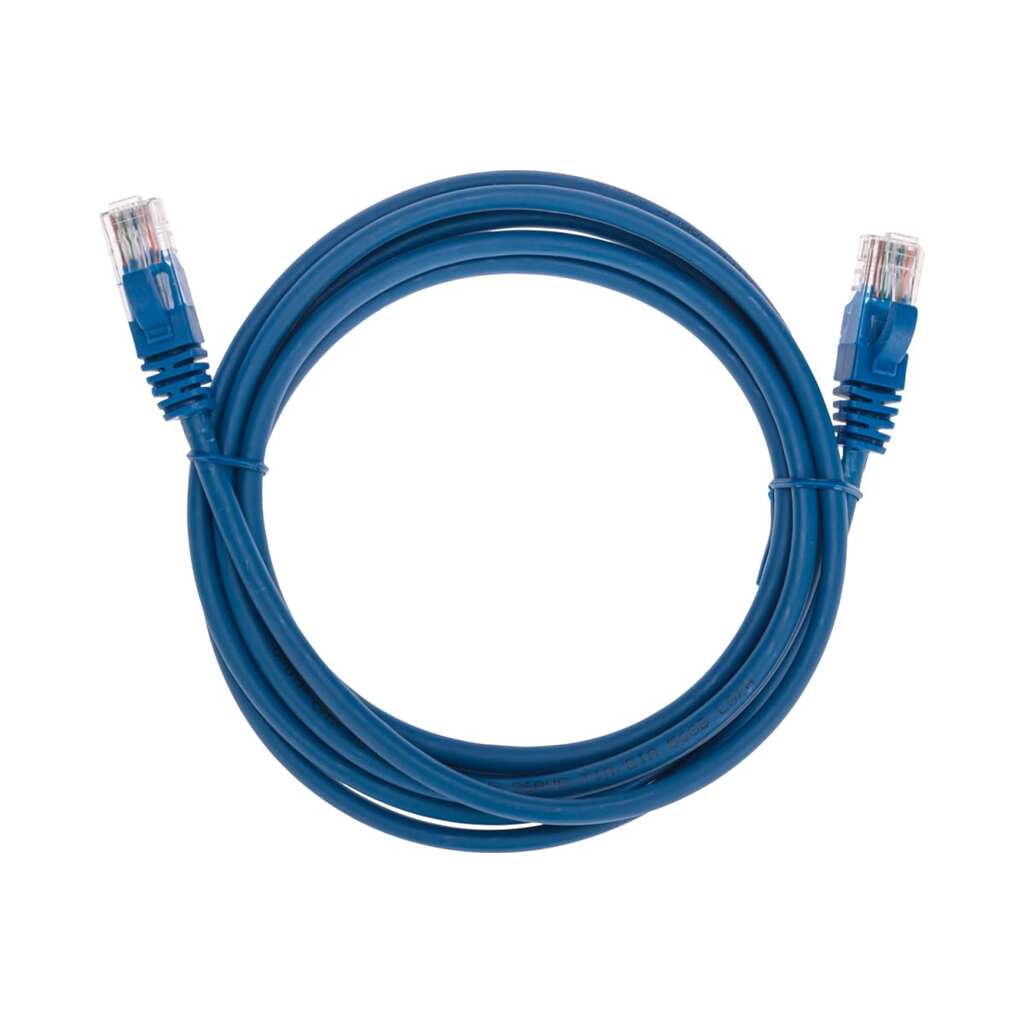 Патч-корд REXANT u/utp, cat 5e, rj45-rj45, 26awg, lszh, синий, 2м 02-0104-2