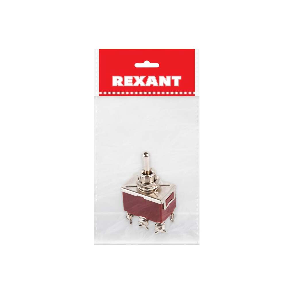 Тумблер REXANT 250v 15а (6c) (on)-off-(on) двухполюсный (kn-223) 36-4172