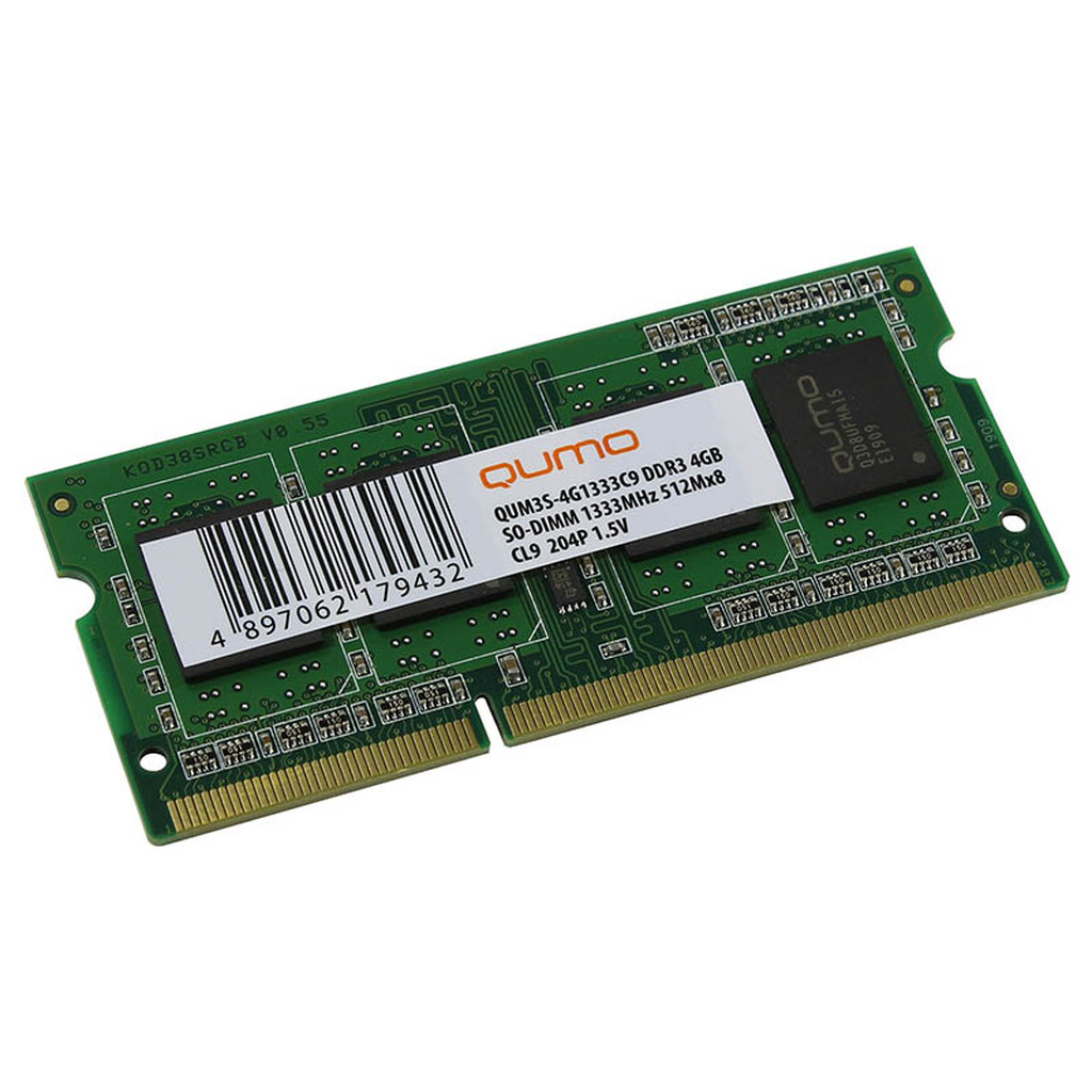 Модуль памяти Qumo DDR3 SO-DIMM 1333MHz PC-10660 CL9 - 4GB QUM3S-4G1333C9