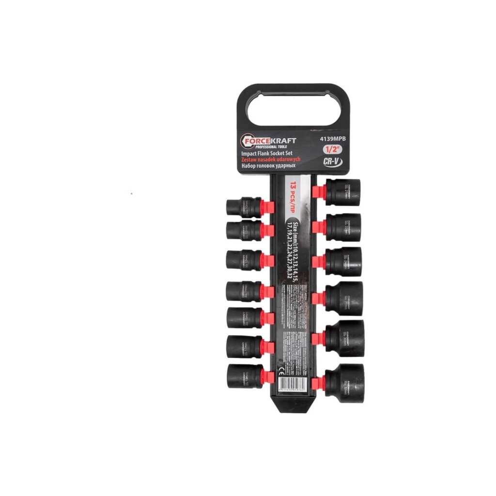 Набор головок ударных 13 предметов, 1/2''DR, на пластиковом держателе fk-4139mpb Forcekraft 52542