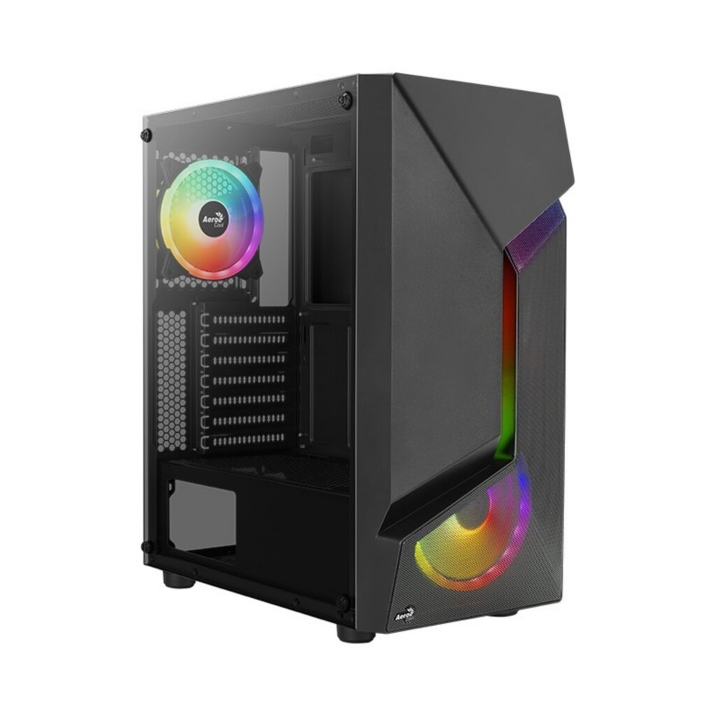 Корпус MidiTower AEROCOOL SCAPE-G-BK-V2 black (ATX, без БП, FRGB, USB2.0+USB3.2) (4711099471546)