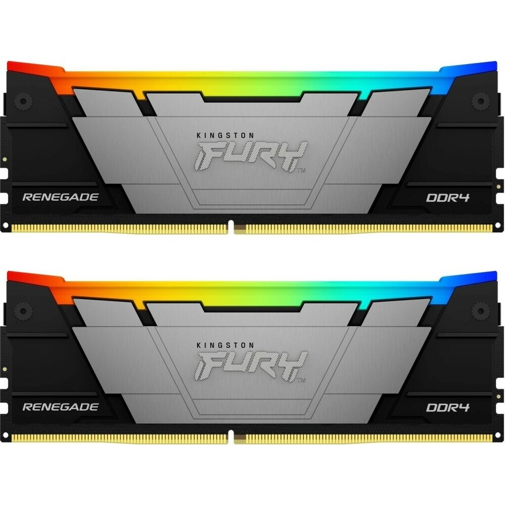 Память DIMM DDR4 32Gb (2х16) PC25600 3200MHz CL16 1.2В Kingston (Kit of 2) FURY Beast Renegade RGB (KF432C16RB12AK2/32)