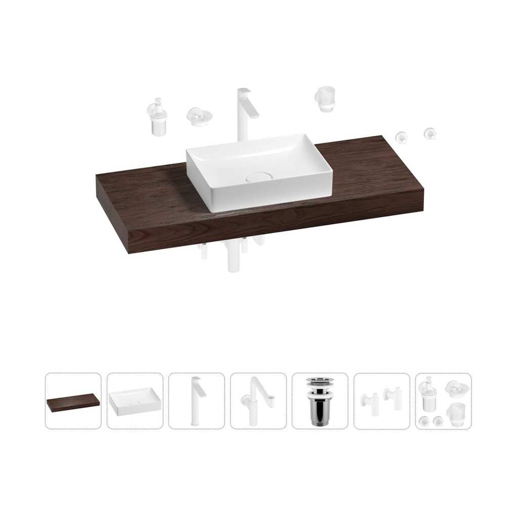 Комплект мебели для ванной комнаты Wellsee Genuine Tree с раковиной 201017495