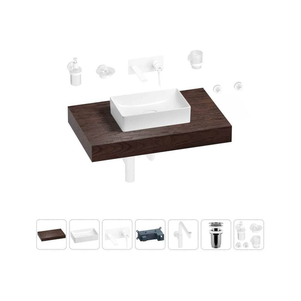 Комплект мебели для ванной комнаты Wellsee Genuine Tree с раковиной 201016890