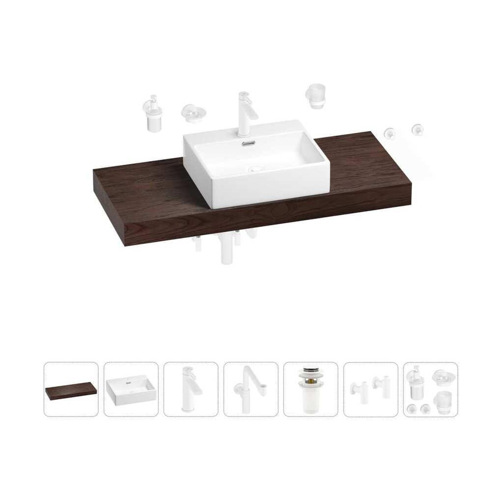 Комплект мебели для ванной комнаты Wellsee Genuine Tree с раковиной 201018670