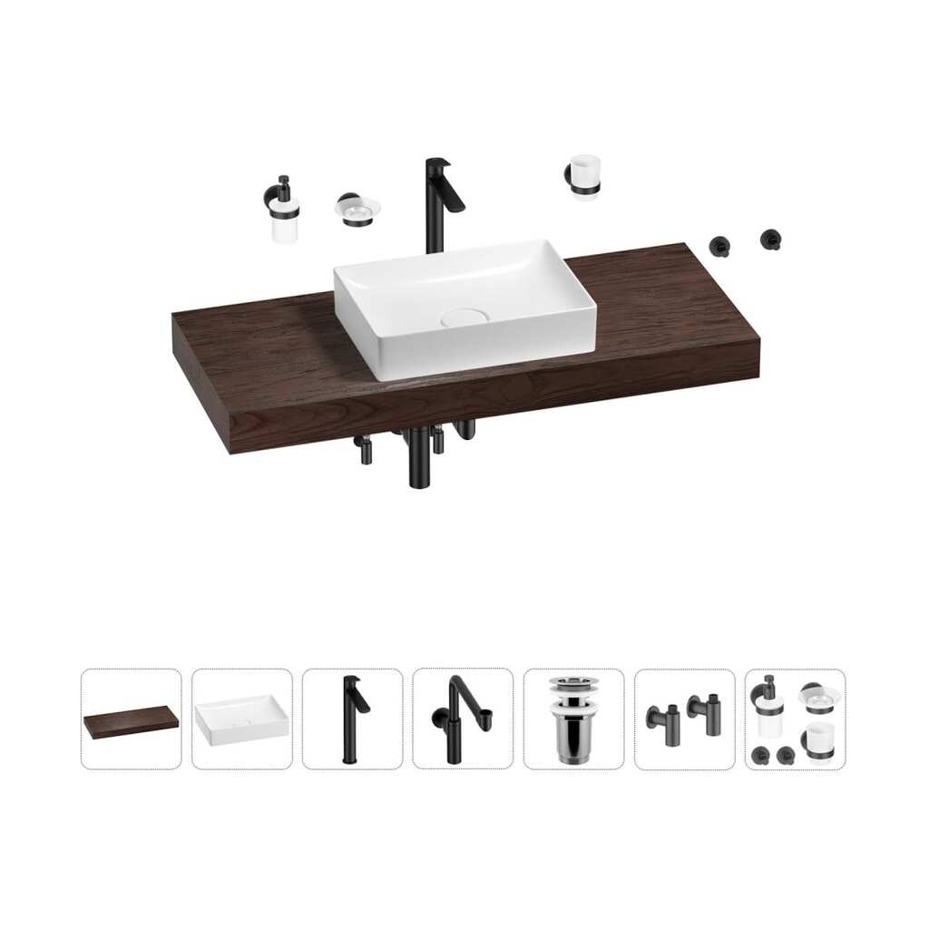 Комплект мебели для ванной комнаты Wellsee Genuine Tree с раковиной 201017492
