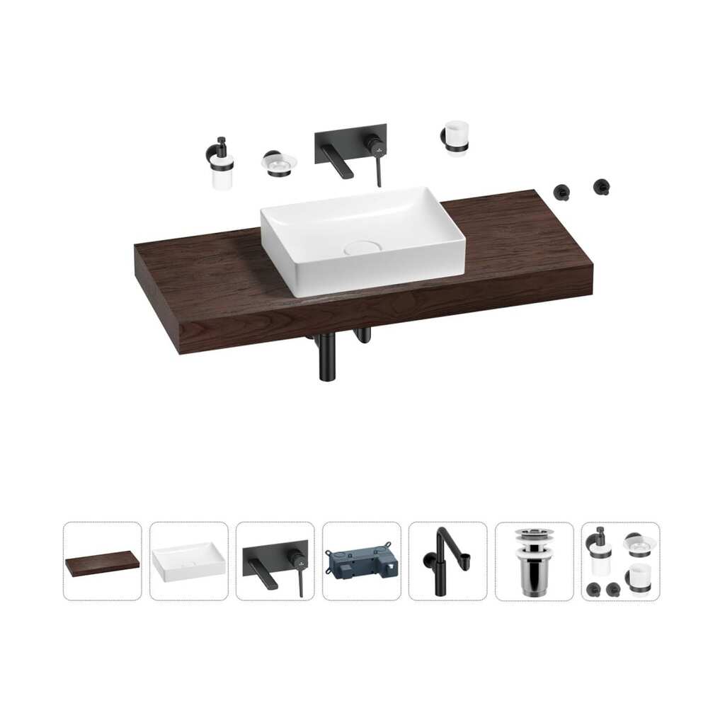 Комплект мебели для ванной комнаты Wellsee Genuine Tree с раковиной 201017507
