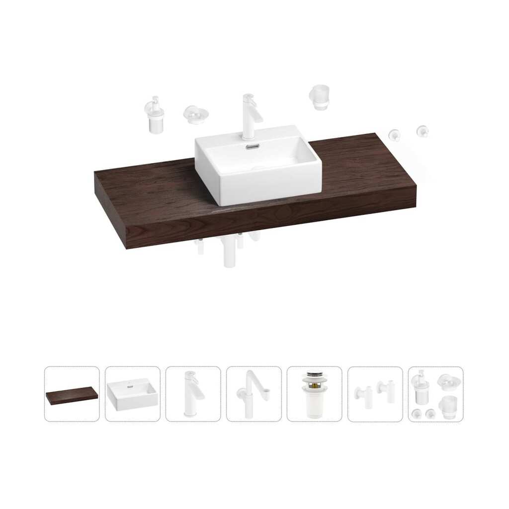 Комплект мебели для ванной комнаты Wellsee Genuine Tree с раковиной 201018430