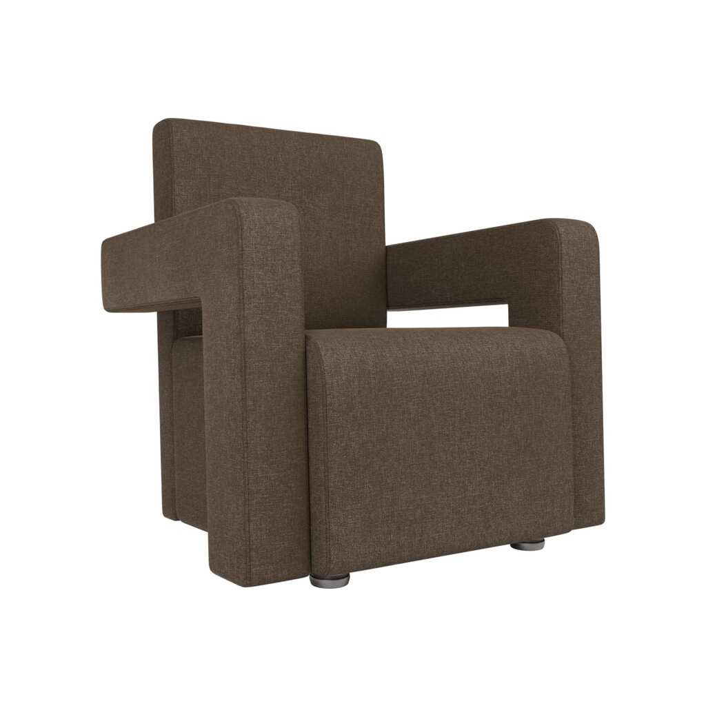 Кресло Лига диванов Рамос полностью рогожка коричневая 109037