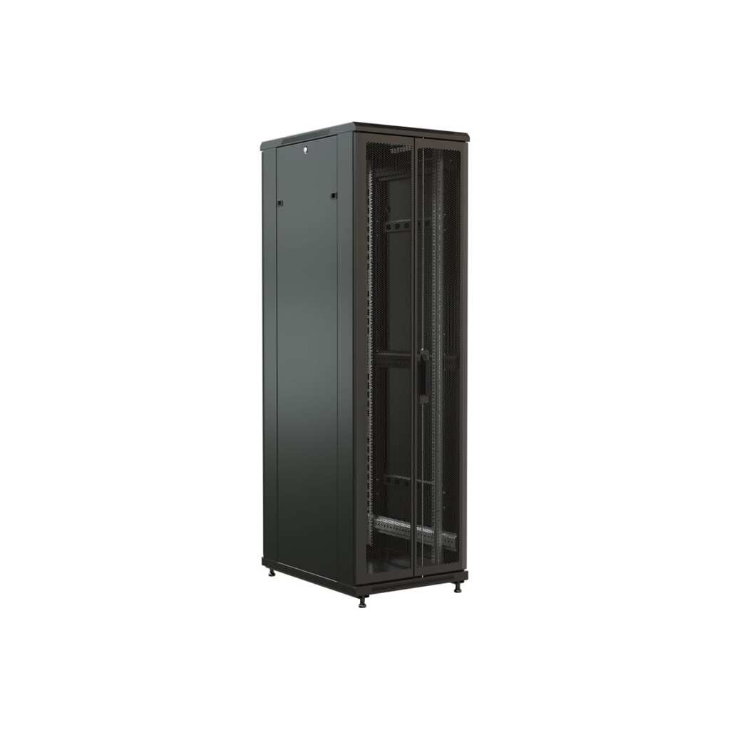 19-дюймовый напольный шкаф WRLine WR-TT-4266-DD-RAL9004 42U, 2055x600x600 мм (ВхШхГ), передняя и задняя распашные перфорированные двери (75%), цвет черный (RAL 9004) (разобранный) 520206