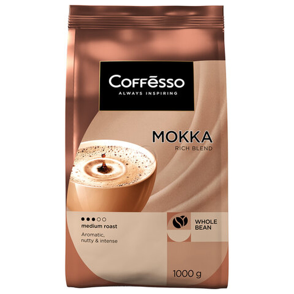 Кофе в зернах COFFESSO "Mokka" 1 кг, ш/к 08194, 102485