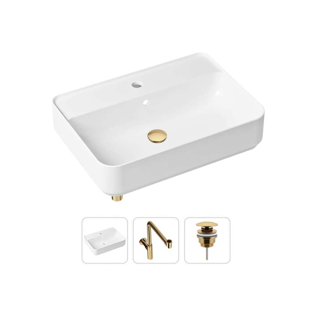 Накладная раковина для ванной Lavinia Boho Bathroom Sink Slim в комплекте 3 в 1 21520374
