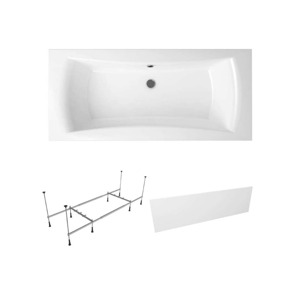 Акриловая ванна с каркасом и экраном Lavinia Boho Evan 200х90 в наборе 3 в 1 S2-37110200