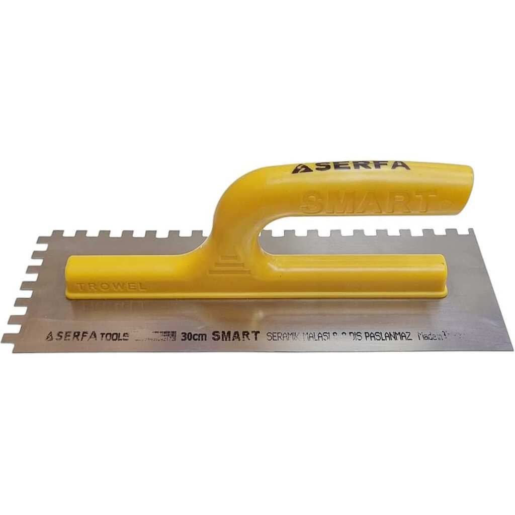 Зубчатая гладилка с пластмассовой рукояткой из нержавеющей стали Serfa 30 см 8x8 SMART 217