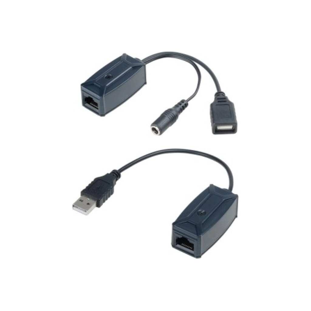 Удлинитель USB интерфейса по кабелю витой пары (CAT5 и выше) SC&T UE01 без БП (комплект: приемник + передатчик) sct0543