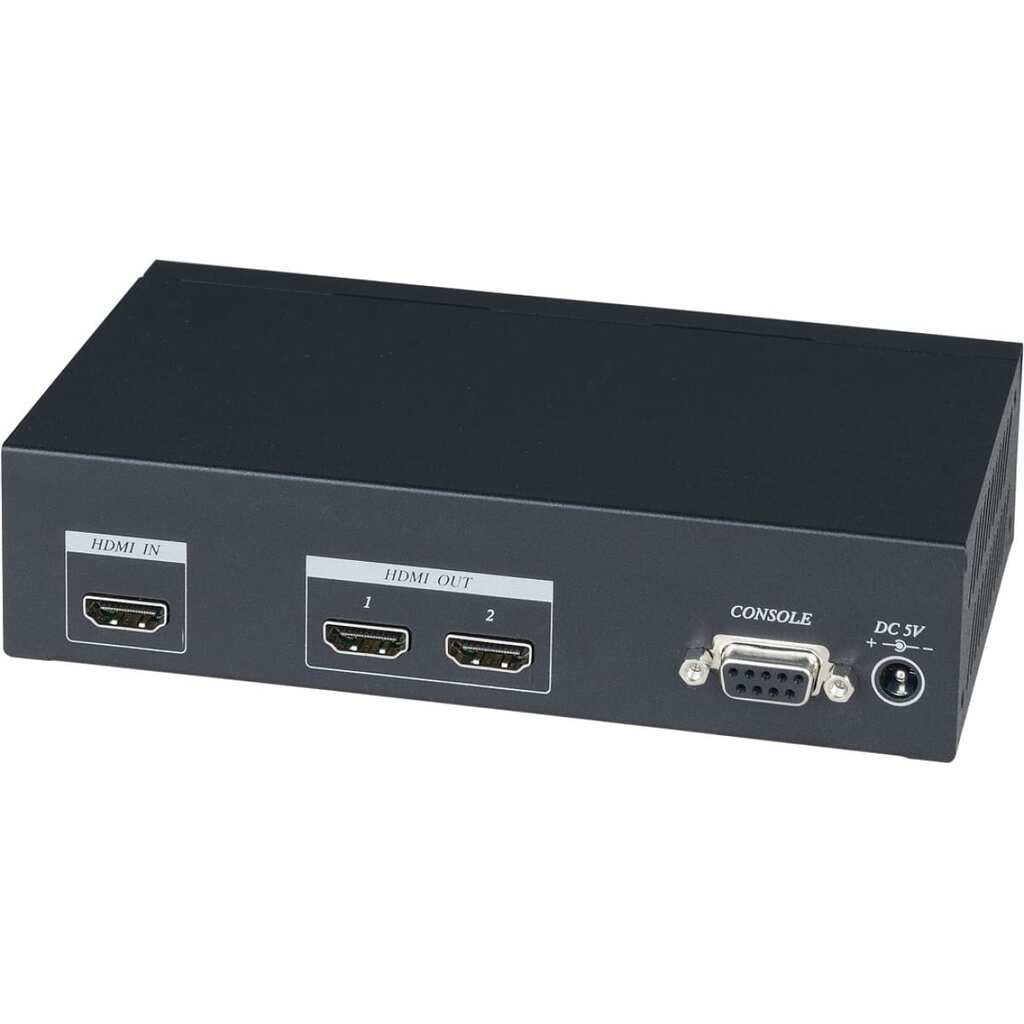Разветвитель HDMI сигнала SC&T HD02-4K, 1 вход на 2 выхода, стандарт HDMI 1.4a, HDCP, разрешение до 4K(30Гц), в комплекте БП 220/5В,2A(DC) sct0912