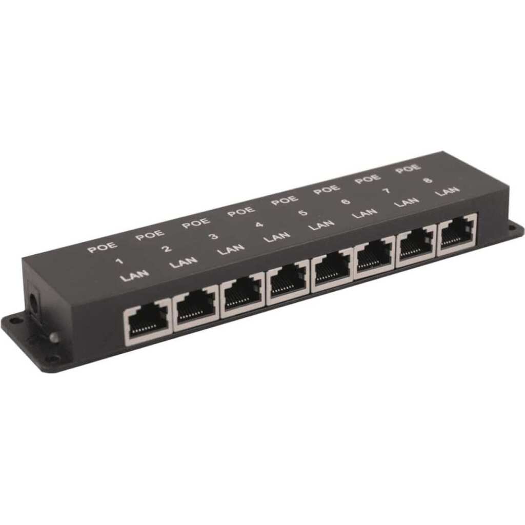 Пассивный PoE-инжектор OSNOVO Midspan-8/P Fast Ethernet на 8 портов. sct0947