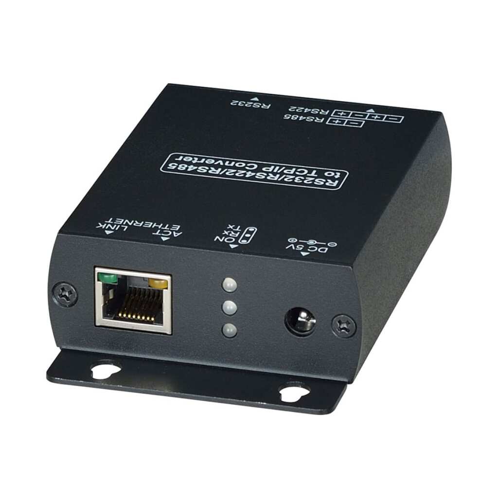Преобразователь интерфейса SC&T RS007 RS485/RS422/RS232 в Ethernet обеспечивает подключение к сети устройств с указанными интерфейсами и передачу по Ethernet сигналов управления sct1277