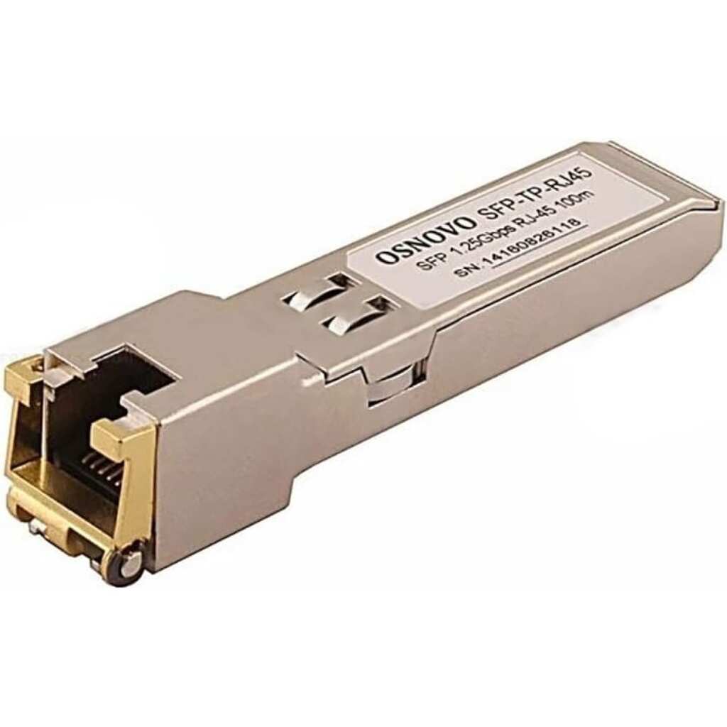 SFP модуль OSNOVO SFP-TP-RJ45(1G) медный, Gigabit Ethernet с разъемом RJ45. sct1400