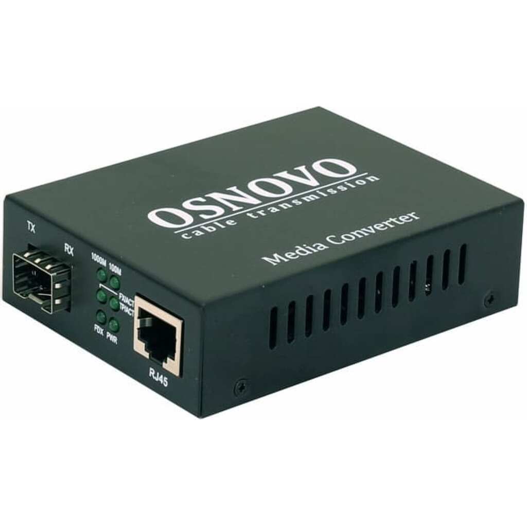 Медиаконвертер OSNOVO OMC-1000-11X Gigabit Ethernet 1xRJ45, 1xSFP. sct1276