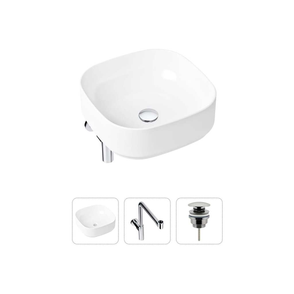 Накладная раковина для ванной Lavinia Boho Bathroom Sink Slim в комплекте 3 в 1 21520262