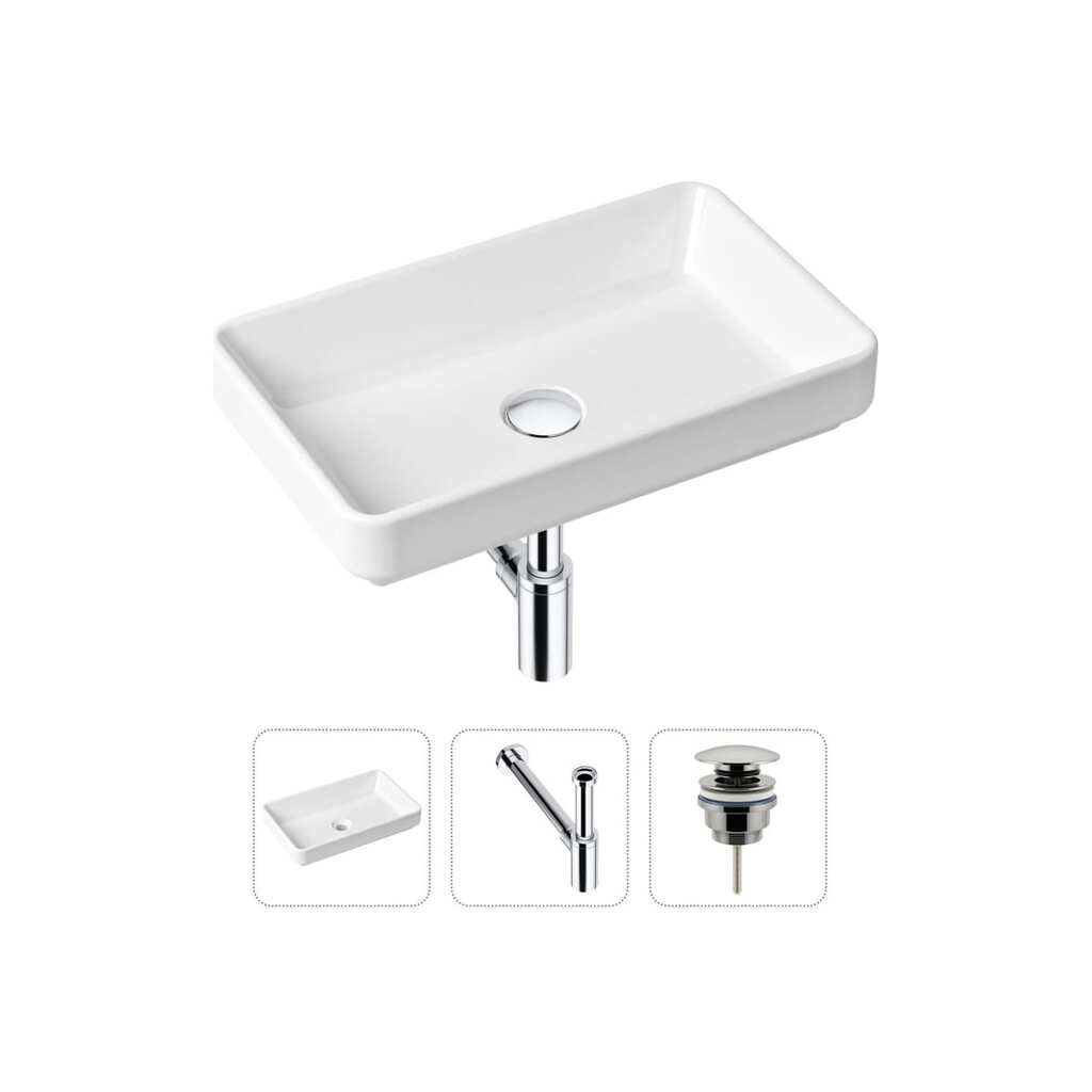 Накладная раковина для ванной Lavinia Boho Bathroom Sink Slim в комплекте 3 в 1 21520114
