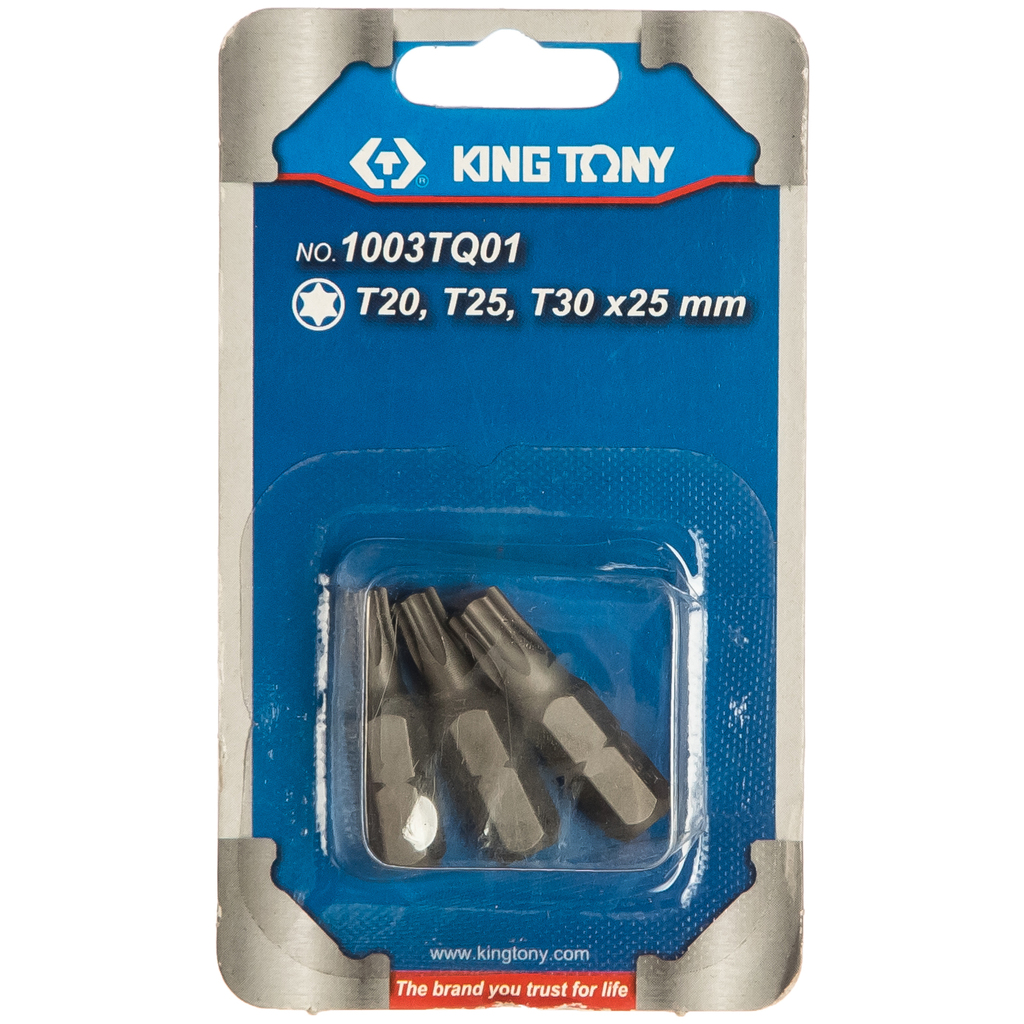 Набор вставок (бит) 1/4", TORX, Т20, Т25, Т30, 3шт KING TONY 1003TQ01