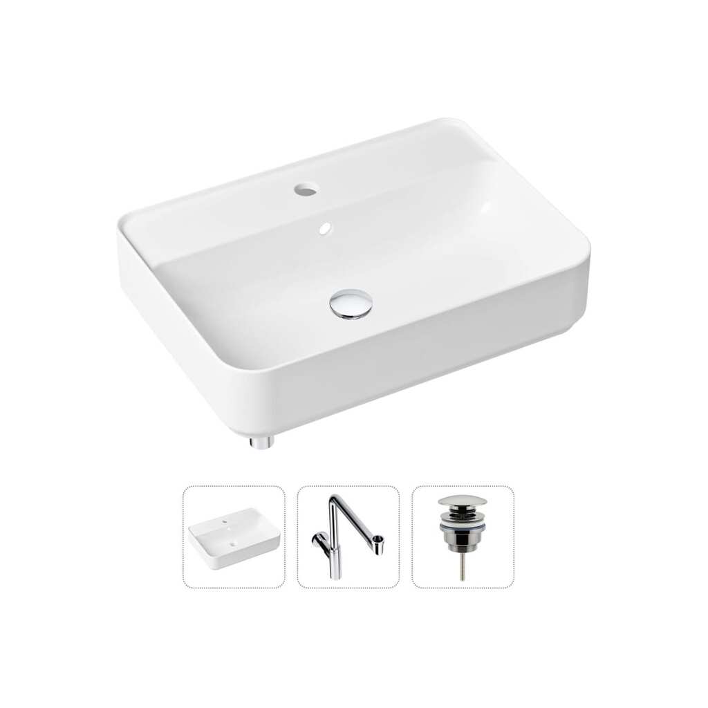 Накладная раковина для ванной Lavinia Boho Bathroom Sink Slim в комплекте 3 в 1 21520370