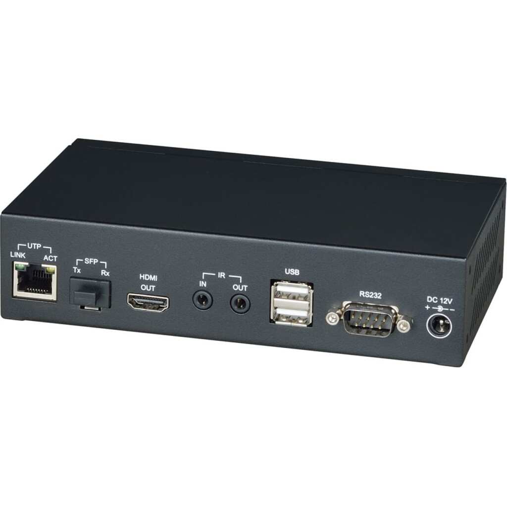 Приемник KVM SC&T HKM02BPR-4K HDMI (1.4, до 4K(30Гц), USB, аудио, RS232 и ИК сигналов по Ethernet до 150м (CAT5e/CAT6), поддержка питания устройства по стандарту PoE 802.3af sct1183