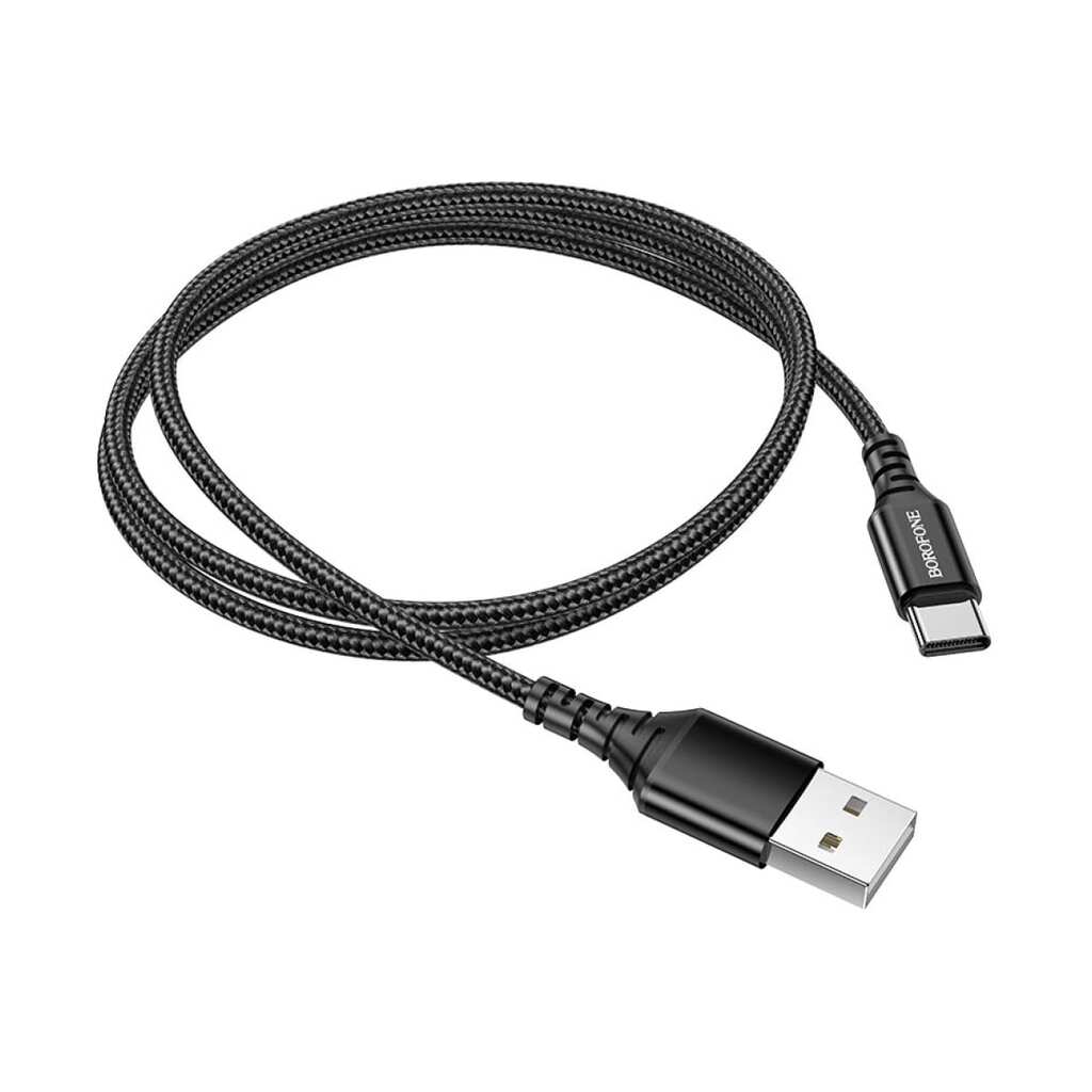 USB кабель Borofone bx54 ultra bright type-c, 1м, 3a, нейлон (черный) 0L-00050537