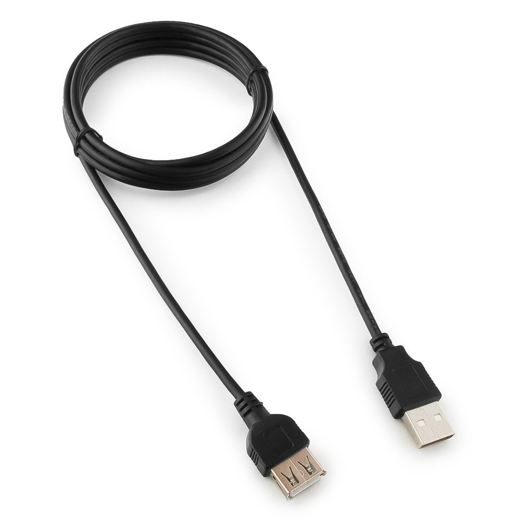 Кабель удлинит. USB2.0 Gembird/Cablexpert CC-USB2-AMAF-6B-N, AM/AF, медь, 1.8м, черн, пакет (CC-USB2-AMAF-6B-N)