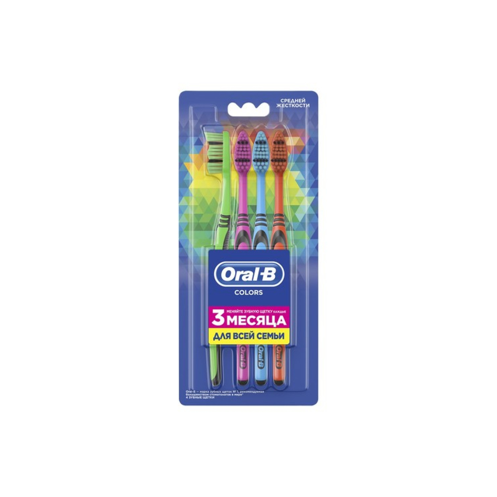 Зубная щетка ORAL-B Colors 40 средняя 4шт 741094 741094