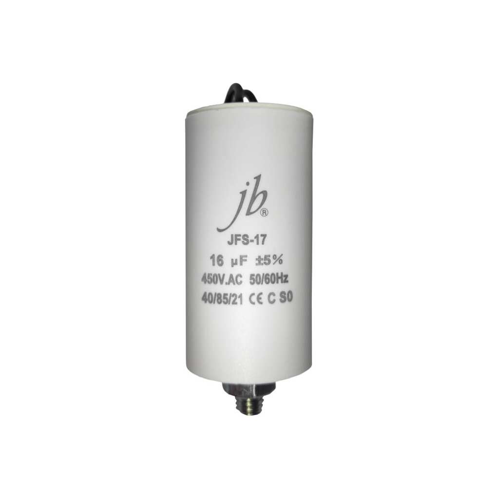 Пусковой конденсатор JB Capacitors 16 мкф, 450 В, 35x68, jfs-17 (гибкие выводы+болт), JFS17A6166J000000B-101