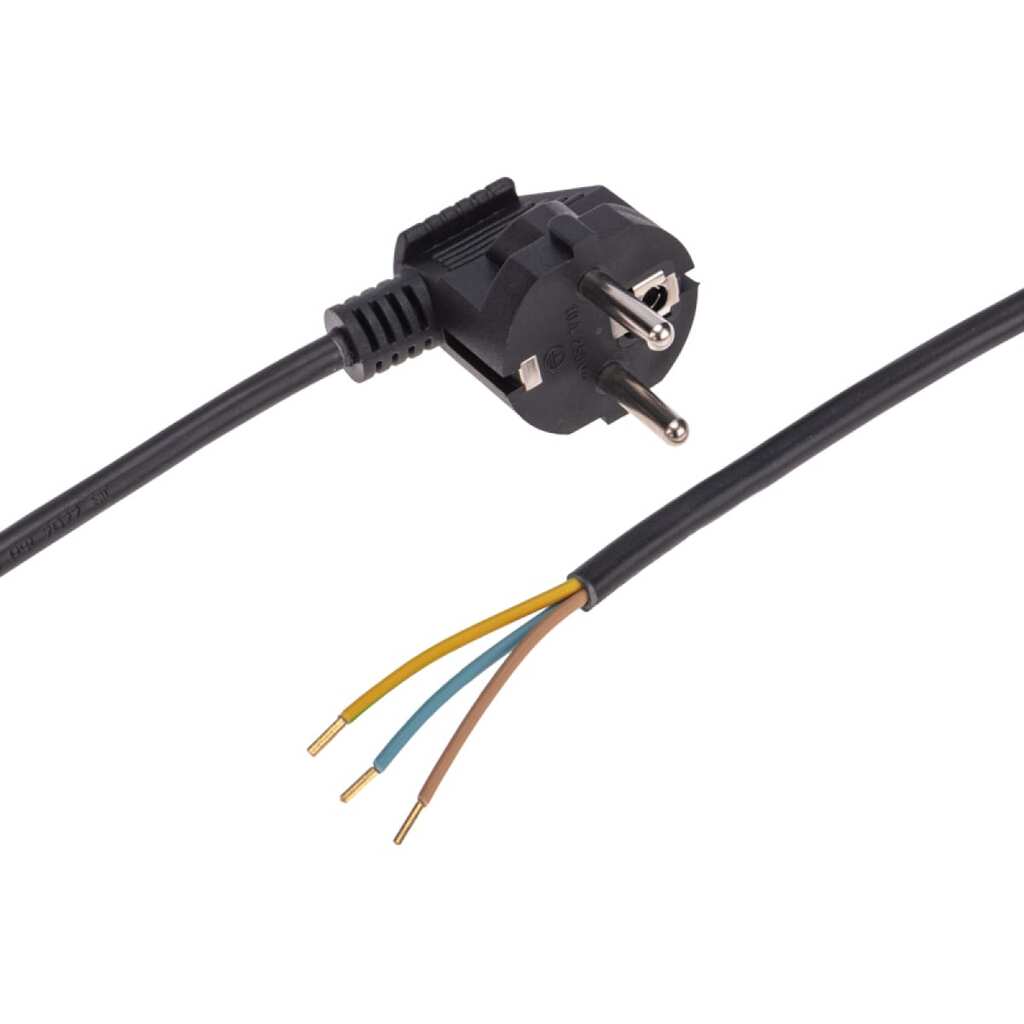 Электрический шнур с вилкой REXANT пвс 3х0,75 мм2 2м (черный) 11-1315