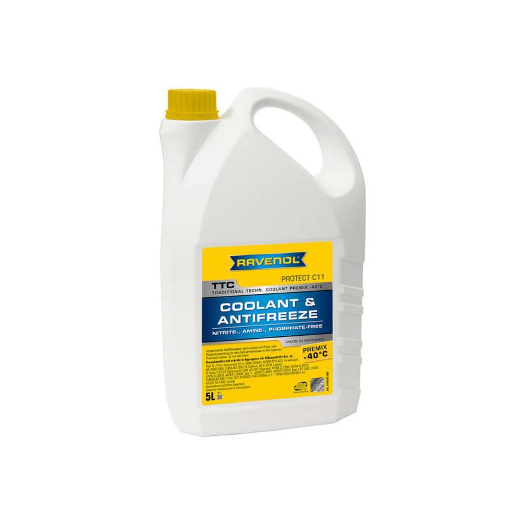 Антифриз RAVENOL TTC Traditional Technology Coolant Premix готовый к применению, желтый, 5 л 1410105-005-01-999