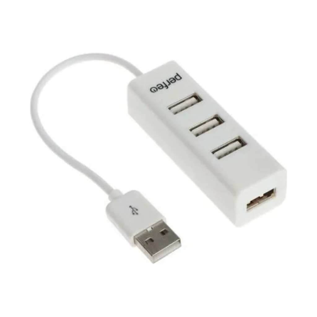 USB-хаб PERFEO USB-HUB 4 Port, (PF-HYD-6010H White), белый 30012249