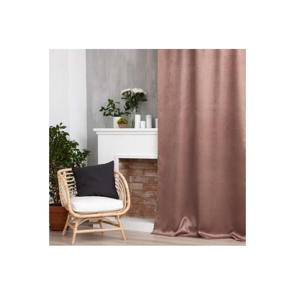 Портьерная штора Этель Классика цвет коричневый, на шторной ленте, 145х265 см, 100% полиэстер 5800345