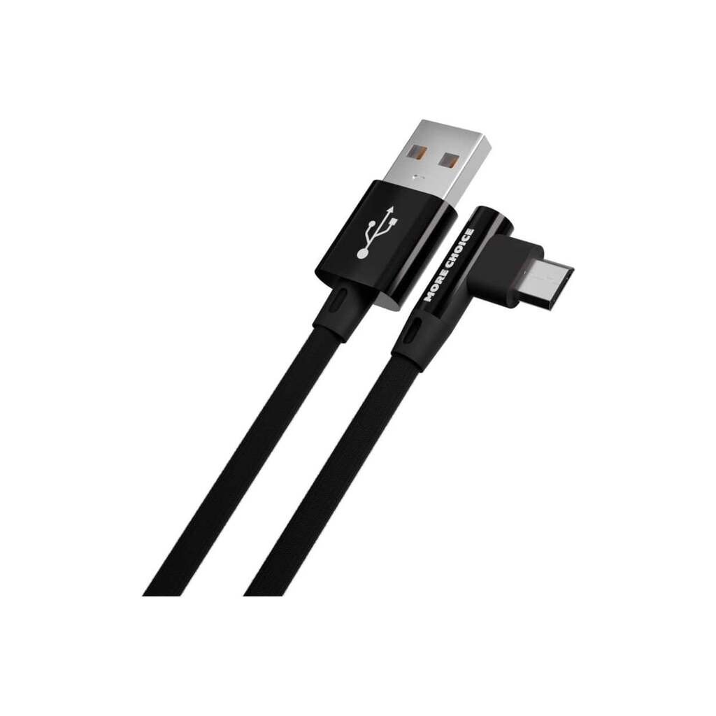 Дата-кабель More Choice USB 2.1A для micro USB нейлон 1м K27m Black